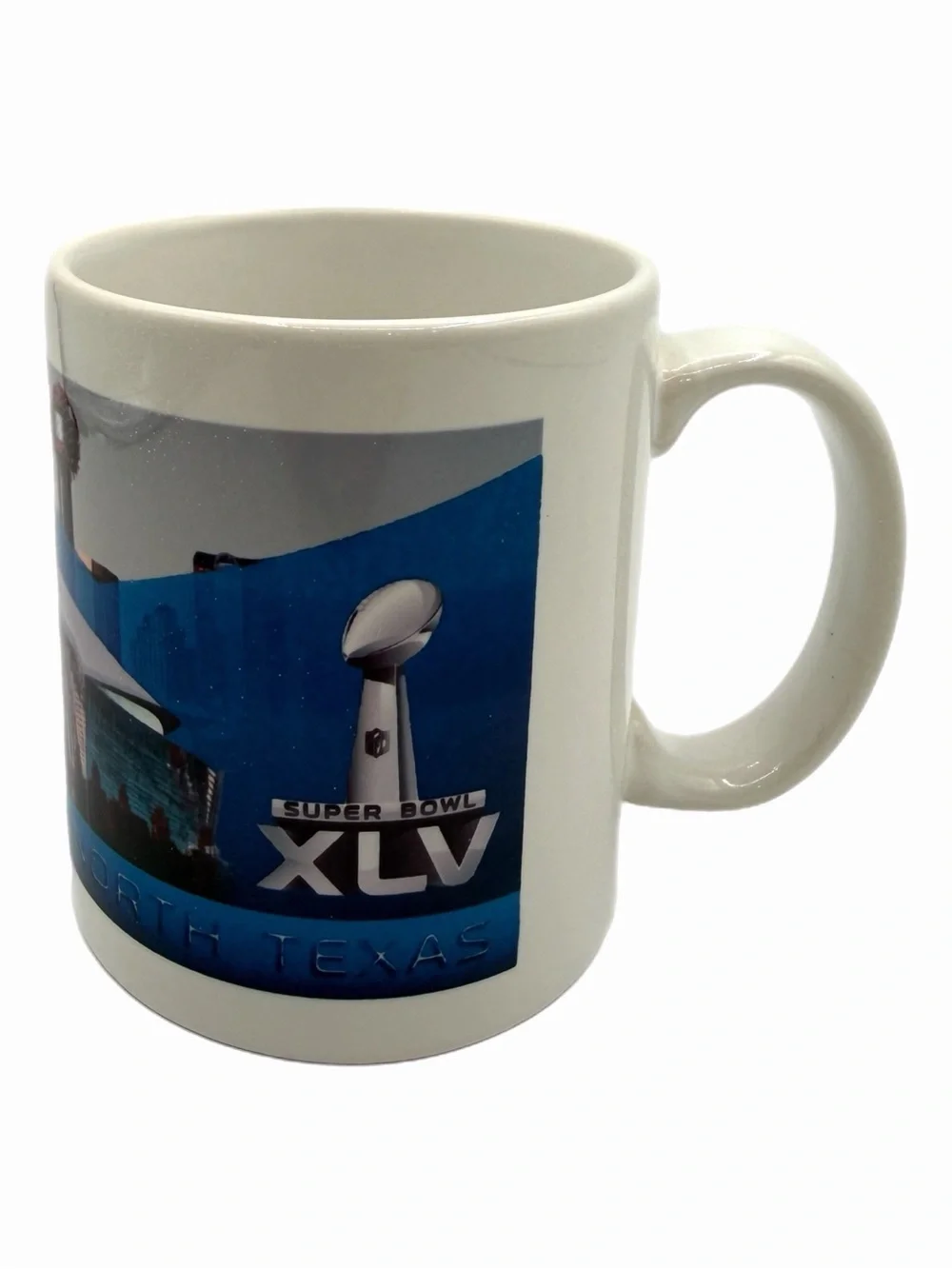 NFL White and Blue Super Bowl Commemorative Mug - Collectible